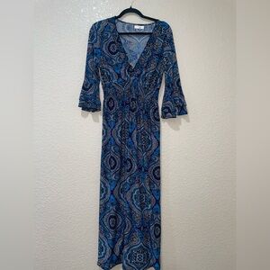 Blue Paisley Maxi Dress
